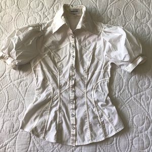Bebe White blouse xxs